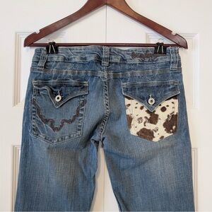 Authentic Y2K Vintage Cow Hide Crusader Brand Western Cowgirl Women’s Jeans